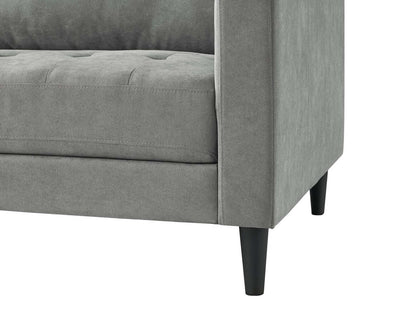 Sofa sectionnel de gauche Metro 2 pièces en tissu avec fauteuil long et coussins de siège capitonnés - gris