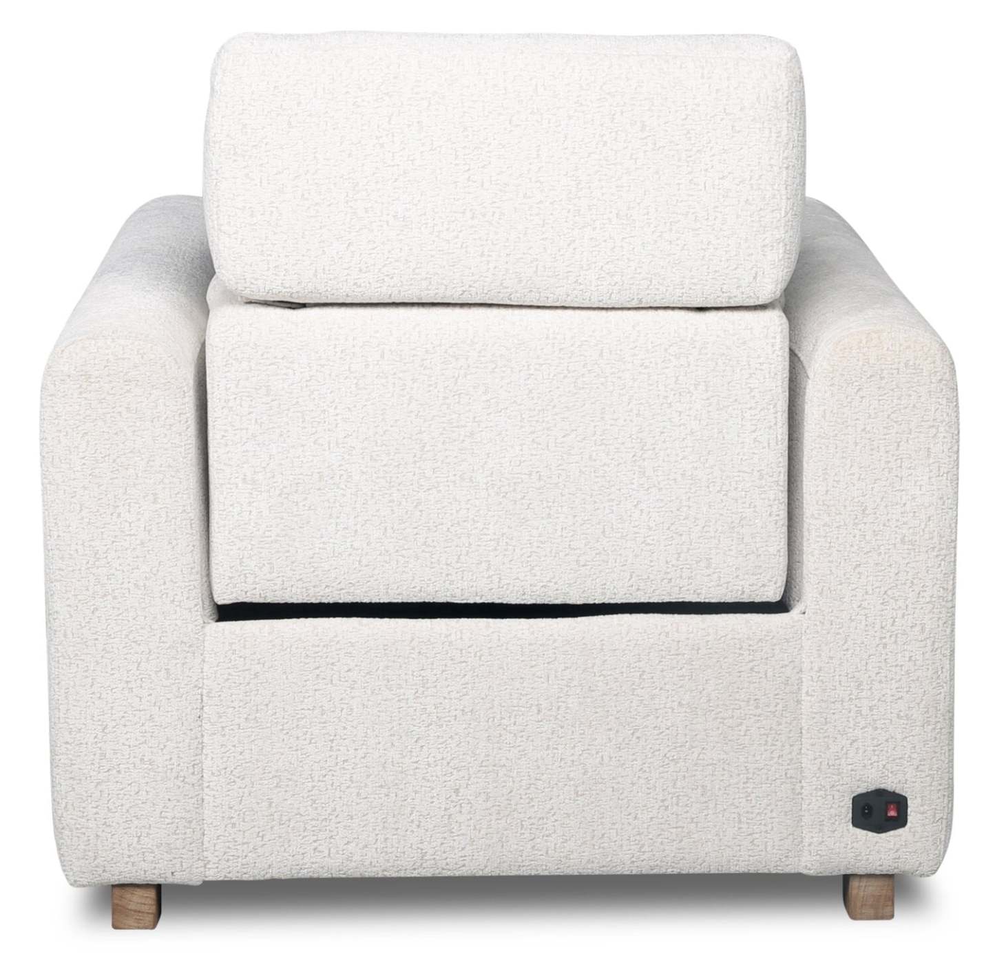 Sable 38 Chenille Fabric Power Reclining Chair with Power Headrest and USB Port - Alabaster White | Fauteuil à inclinaison électrique Sable de 38 po en tissu de chenille avec appuie-tête électrique et port USB - blanc albâtre
