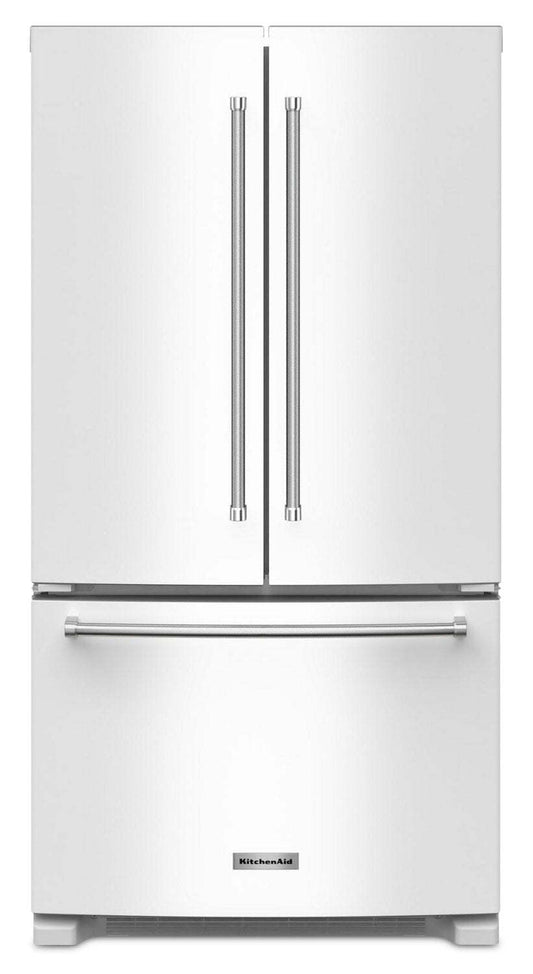 Réfrigérateur KitchenAid de 36 po et de 20 pi3 de profondeur comptoir à portes françaises - blanc - KRFC136RWH | KRFC13WH