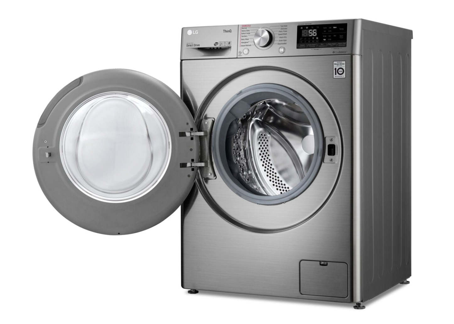 LG 2,6 pi³ Laveuse-sécheuse tout-en-un à la vapeur intelligente haute efficacité - Acier graphite - WM3555HV… | Laveuse-sécheuse tout-en-un à la vapeur intelligente haute efficacité LG de 2,6 pi³ à chargement fro…