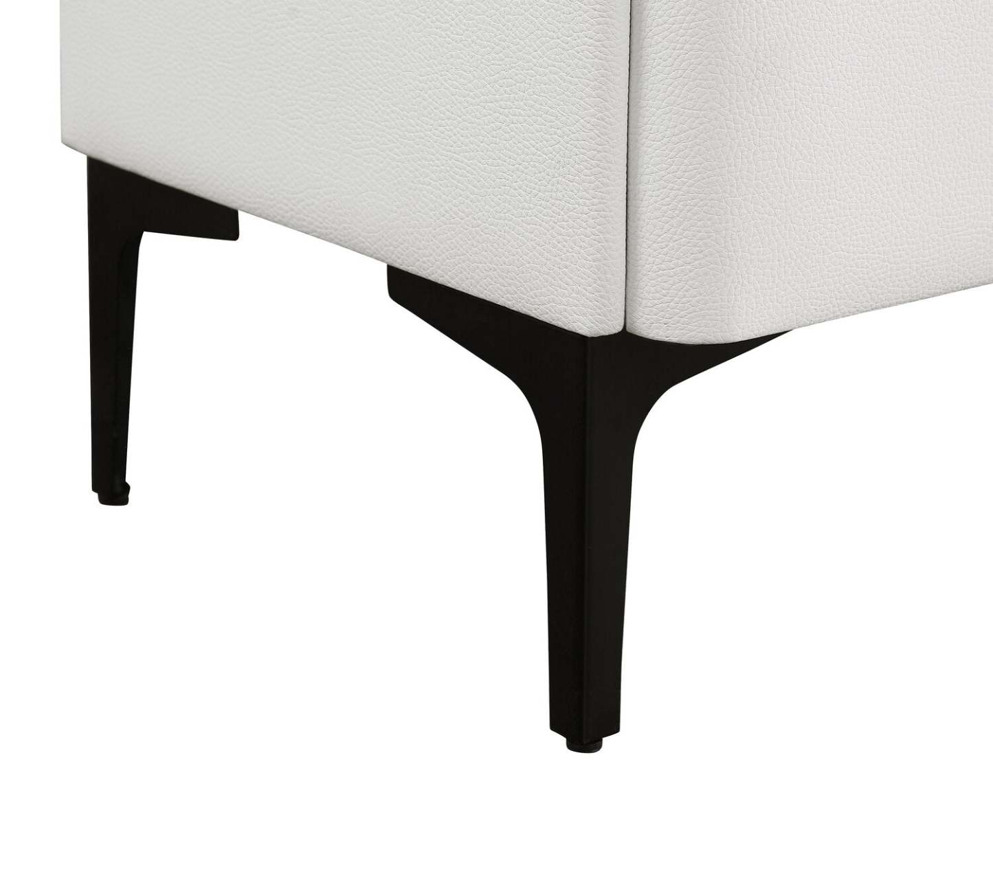 Table de chevet rembourrée à 2 tiroirs Nova avec plateau en pierre frittée, 20,25 L x 22,5 H - Blanc | Table de nuit rembourrée Nova de 20,25 po (l) x 22,5 po (H) à 2 tiroirs avec dessus en pierre frittée - blanche