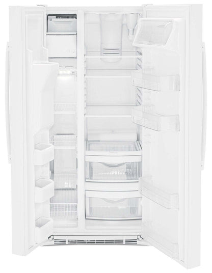 Réfrigérateur GE de 33 po et de 23,2 pi³ à compartiments juxtaposés - blanc - GSS23GGPWW | GE 33 23.2 Cu. Ft. Side-by-Side Refrigerator - White - GSS23GGPWW