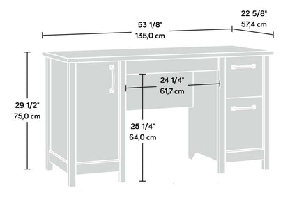 Bureau Alfie de 53,15 po à 2 tiroirs avec armoire - brun clair