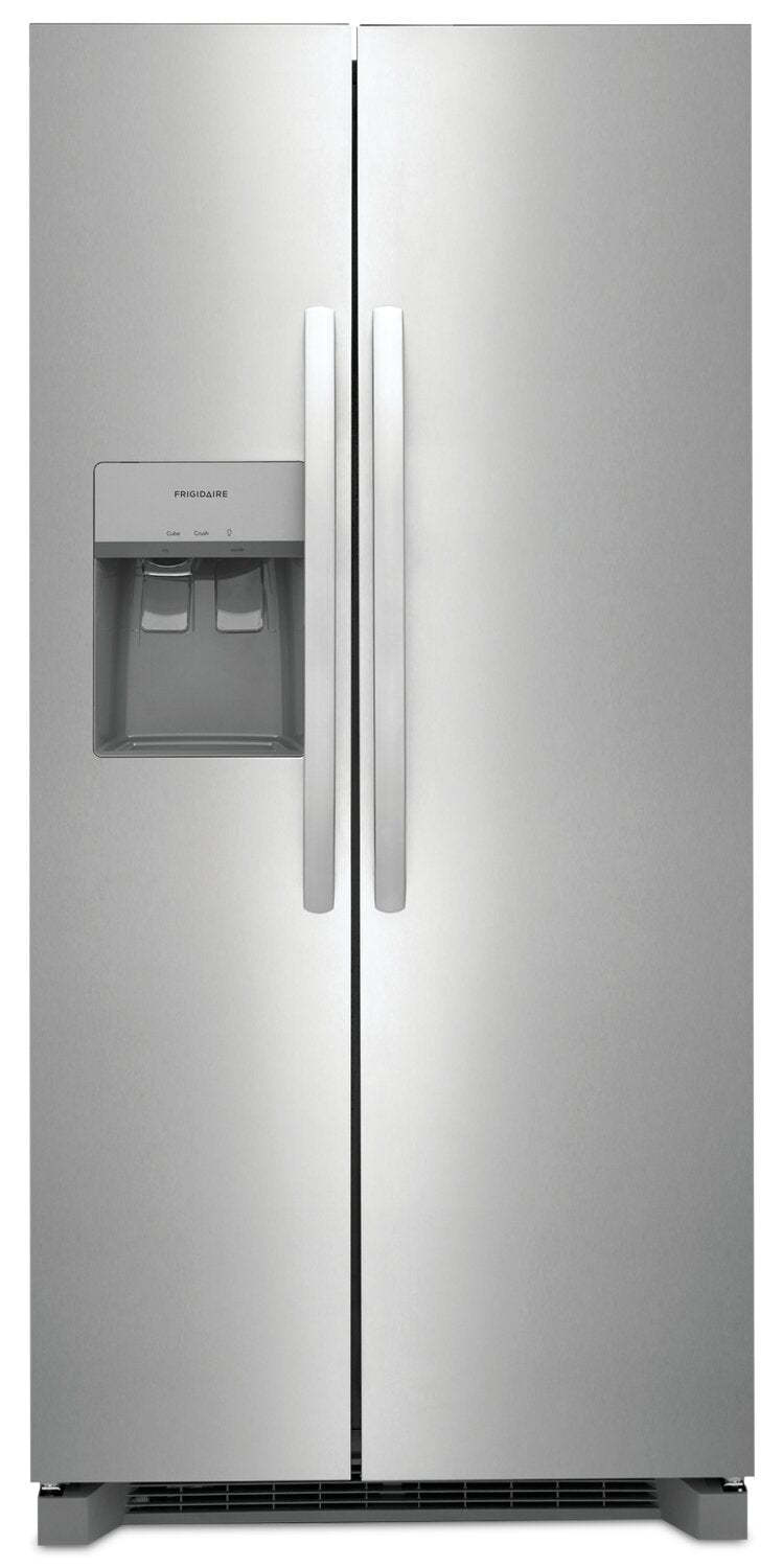 Réfrigérateur Frigidaire de 22,3 pi³ et de 33 po de profondeur standard à compartiments juxtaposés - Acier inoxydable - FRSS2323A… | Réfrigérateur Frigidaire de 22,3 pi³ et de 33 po de profondeur standard à compartiments juxtaposés…