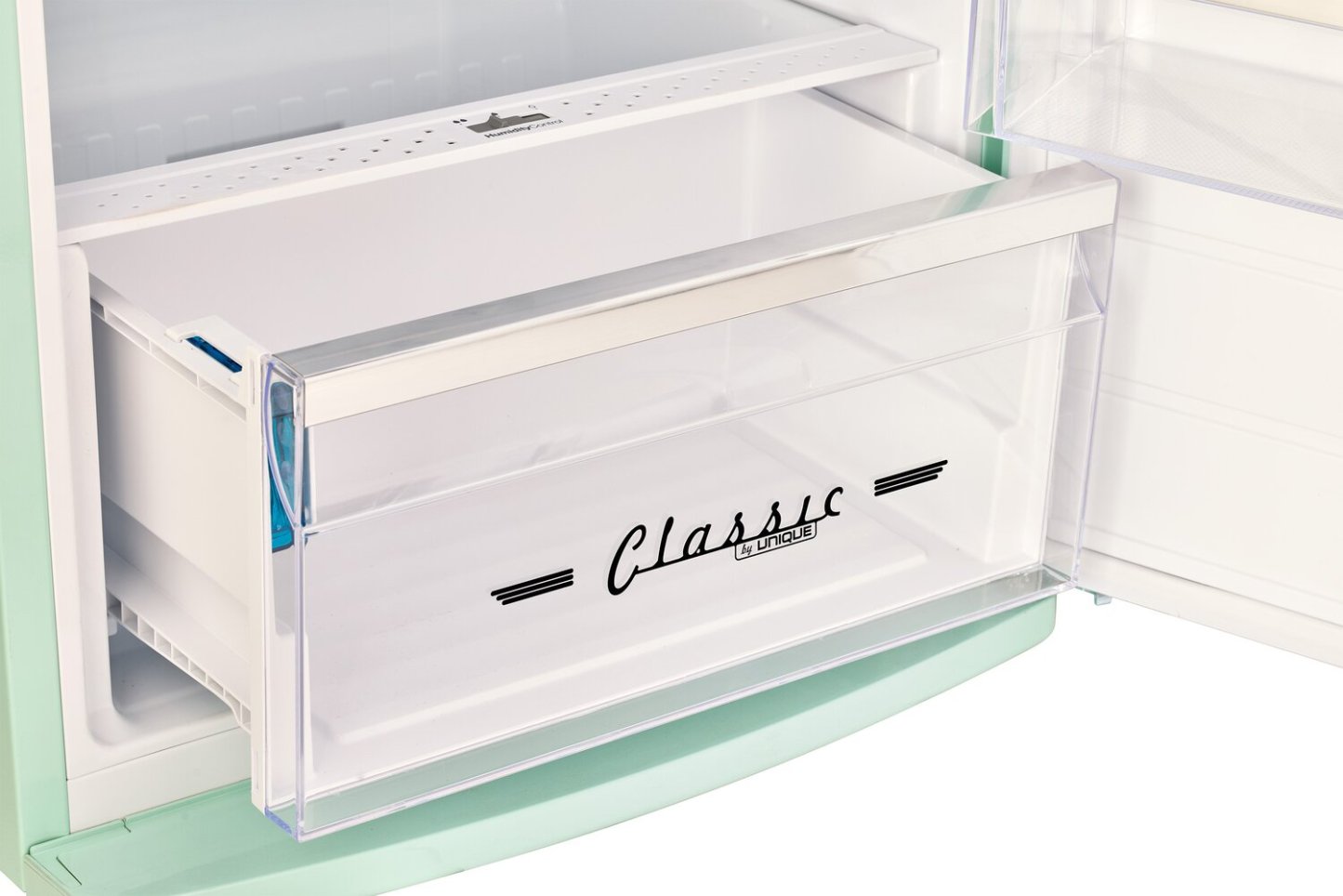 Unique Classique Rétro 24 11 Pi Cu. Réfrigérateur à congélateur supérieur – Vert menthe d'été - UNQ-310L LG MC | Réfrigérateur Classic Rétro d'Unique de 24 po et de 11 pi3 à congélateur supérieur - vert menthe estival - UNQ-310L LG TM