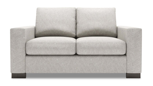 Fabriqué au Canada Canapé Personnalisable Lab Track 62 Canapé en Chenille avec Accoudoirs Droits - Argenté de Luxe | Causeuse Track de Sofa Lab de 62 po fabriquée au Canada en tissu d'apparence lin avec accoudoirs rectilignes - Argenté de Luxe | TR202793