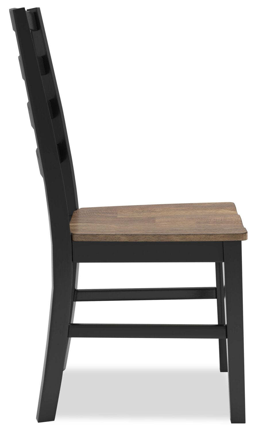 Chaise de salle à manger Raven, dossier échelle - bicolore noir et marron | Chaise de salle à manger Raven à dossier en échelle - deux teintes, noir et brun