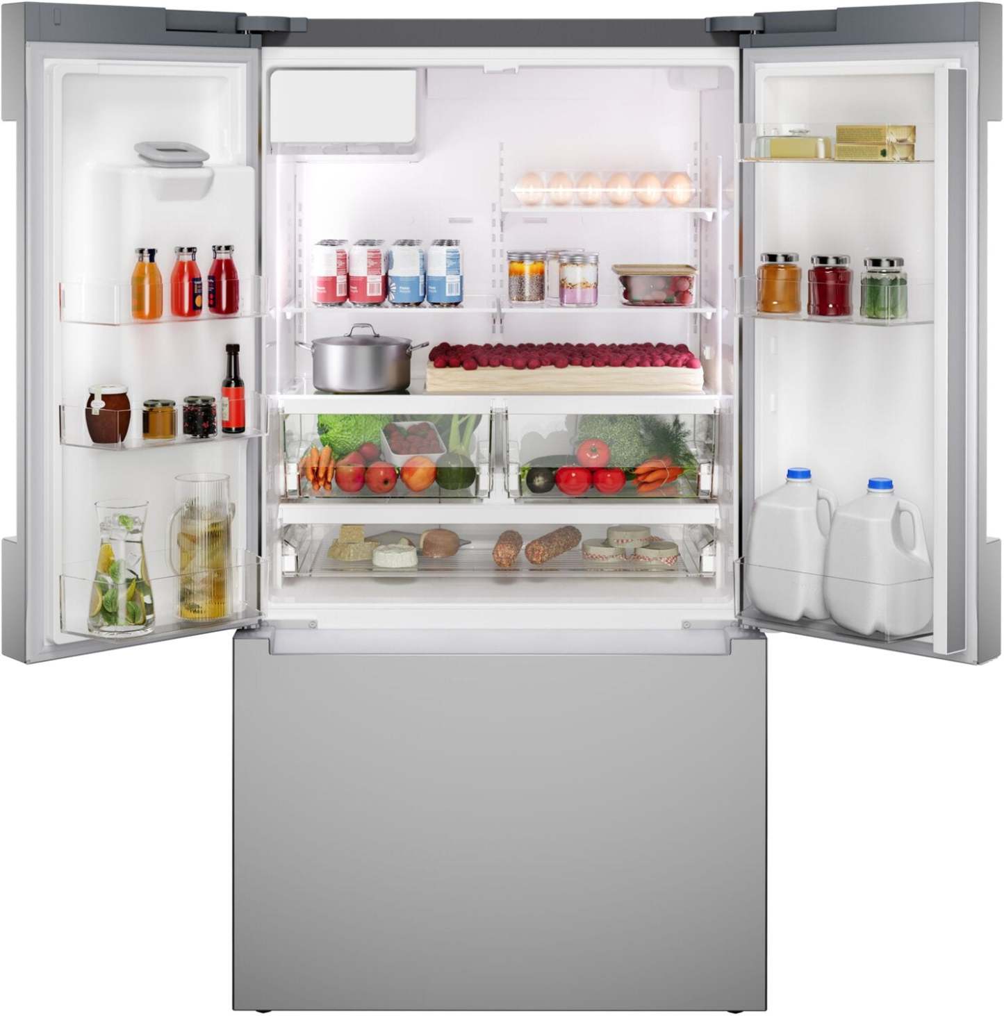Bosch 36'' 21.6 Cu. Ft French Door Refrigerator – Fingerprint Resistant Stainless Steel - B36CD10ENS | Réfrigérateur Bosch de 36 po et de 21,6 pi3 à portes françaises - acier inoxydable résistant aux traces de doigts - B36CD10ENS