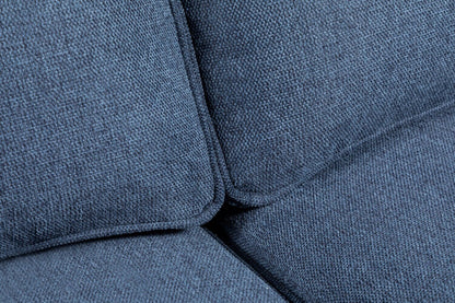 Canapé Kassia de Kort &amp; Co. de 90,6 po en tissu d'apparence lin avec base et pattes en bois - bleu