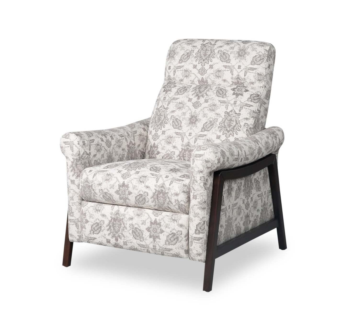 Fauteuil à inclinaison par poussée Mallie de 32 po en tissu chenille - ardoise multicolore Limbu