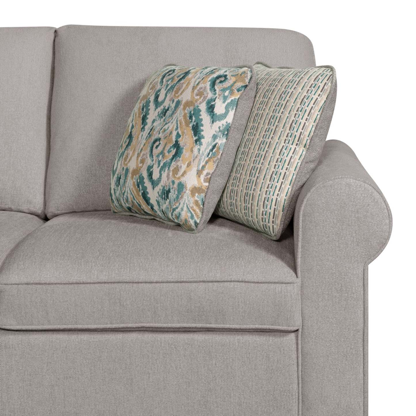 Scott Living Canapé-lit sectionnel Haven 2 pièces orienté vers la gauche en tissu chenille avec méridienne de rangement - Gris | Canapé-lit sectionnel de gauche Haven de Scott Living 2 pièces en tissu de chenille avec fauteuil long de rangement - gris