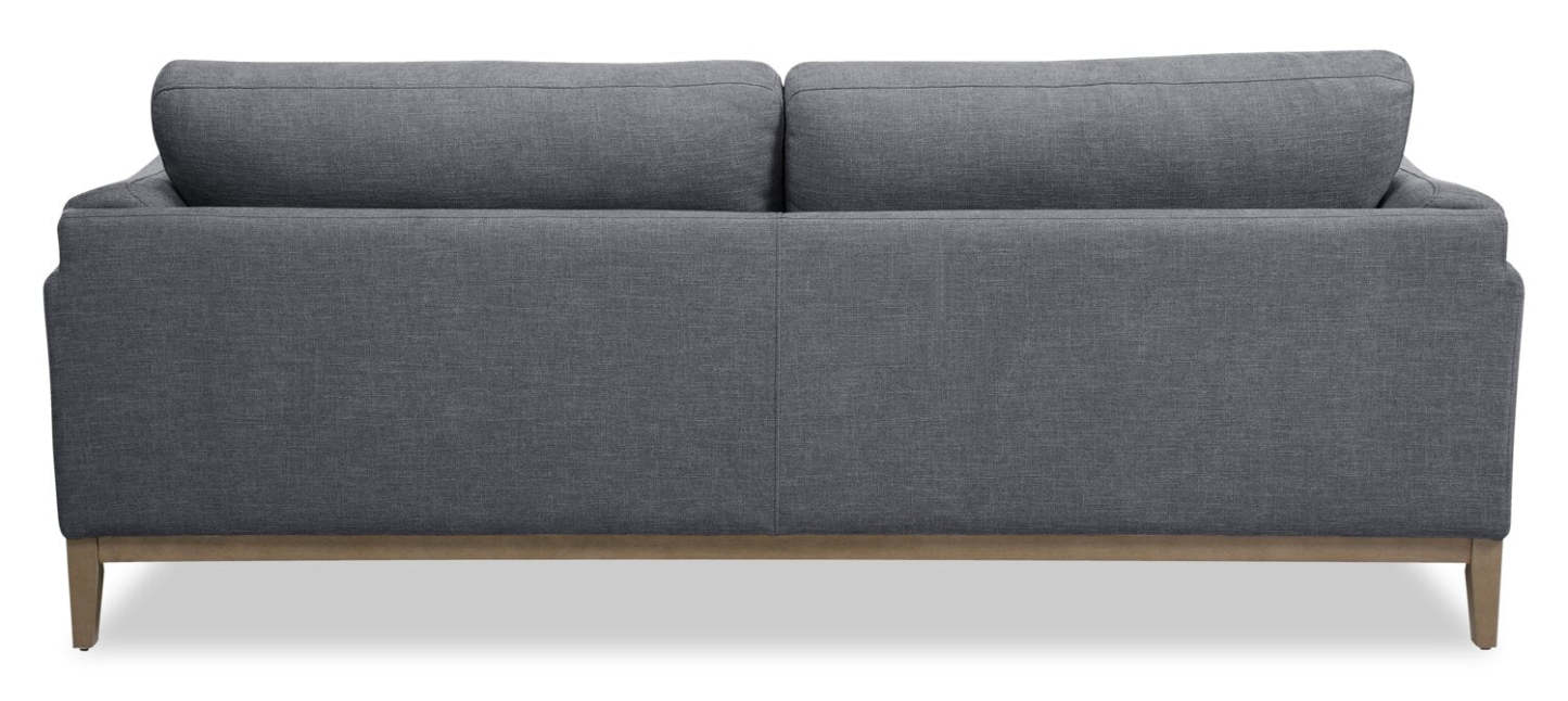 Sofa Valley de 83,5 po en tissu avec base et pattes en hévéa - étain