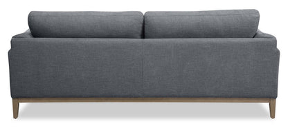 Sofa Valley de 83,5 po en tissu avec base et pattes en hévéa - étain