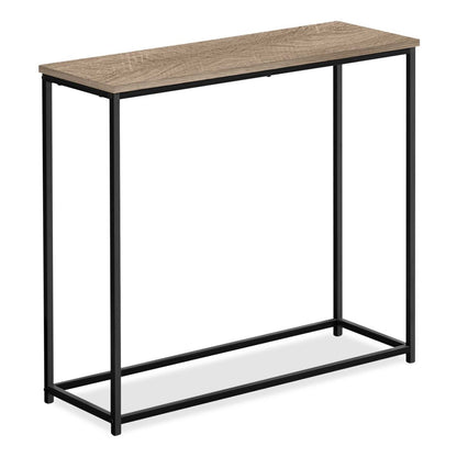 Alma 31.5 Modern Sofa Table - Dark Taupe with Black Metal Frame|Table de salon moderne Alma de 31,5 po - taupe foncée avec armature en métal noir