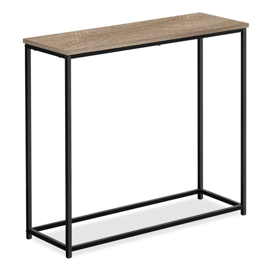 Alma 31.5 Modern Sofa Table - Dark Taupe with Black Metal Frame|Table de salon moderne Alma de 31,5 po - taupe foncée avec armature en métal noir