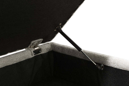 Made in Canada Verona 44 Linen-Look Fabric Storage Ottoman - Beige | Pouf de rangement Verona de 44 po fabriqué au Canada en tissu d’apparence lin - beige