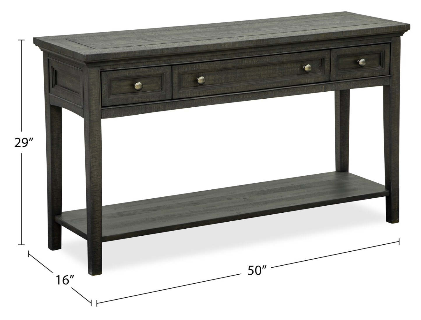 Hanson 50” Traditional Pine Sofa Table with Storage - Graphite | Table de salon traditionnelle Hanson de 50 po en pin avec rangement - graphite