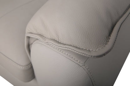 Raya Modular 5-Piece Left-Facing Genuine Leather Sectional with Storage Console and Wood Legs - Stone Beige | Canapé sectionnel modulaire de gauche Raya 5 pièces en cuir véritable avec console de rangement et pattes en bois - beige pierre