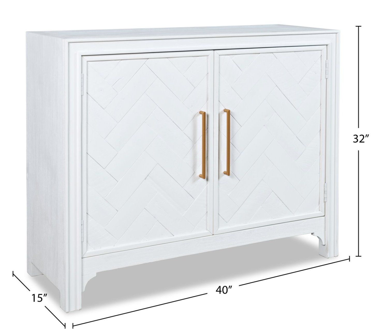 Armoire d'appoint en bois massif Keena 40 - Blanc|Armoire décorative Keena de 40 po en bois massif - blanche