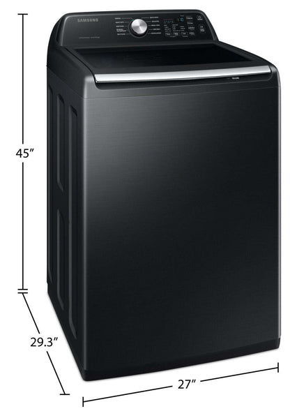 Samsung 5,4 Cu. Fort. Laveuse à chargement par le haut - Acier inoxydable noir - WA46CG3505AVA4 | Laveuse Samsung à chargement par le haut de 5,4 pi³ - acier inoxydable noir - WA46CG3505AVA4