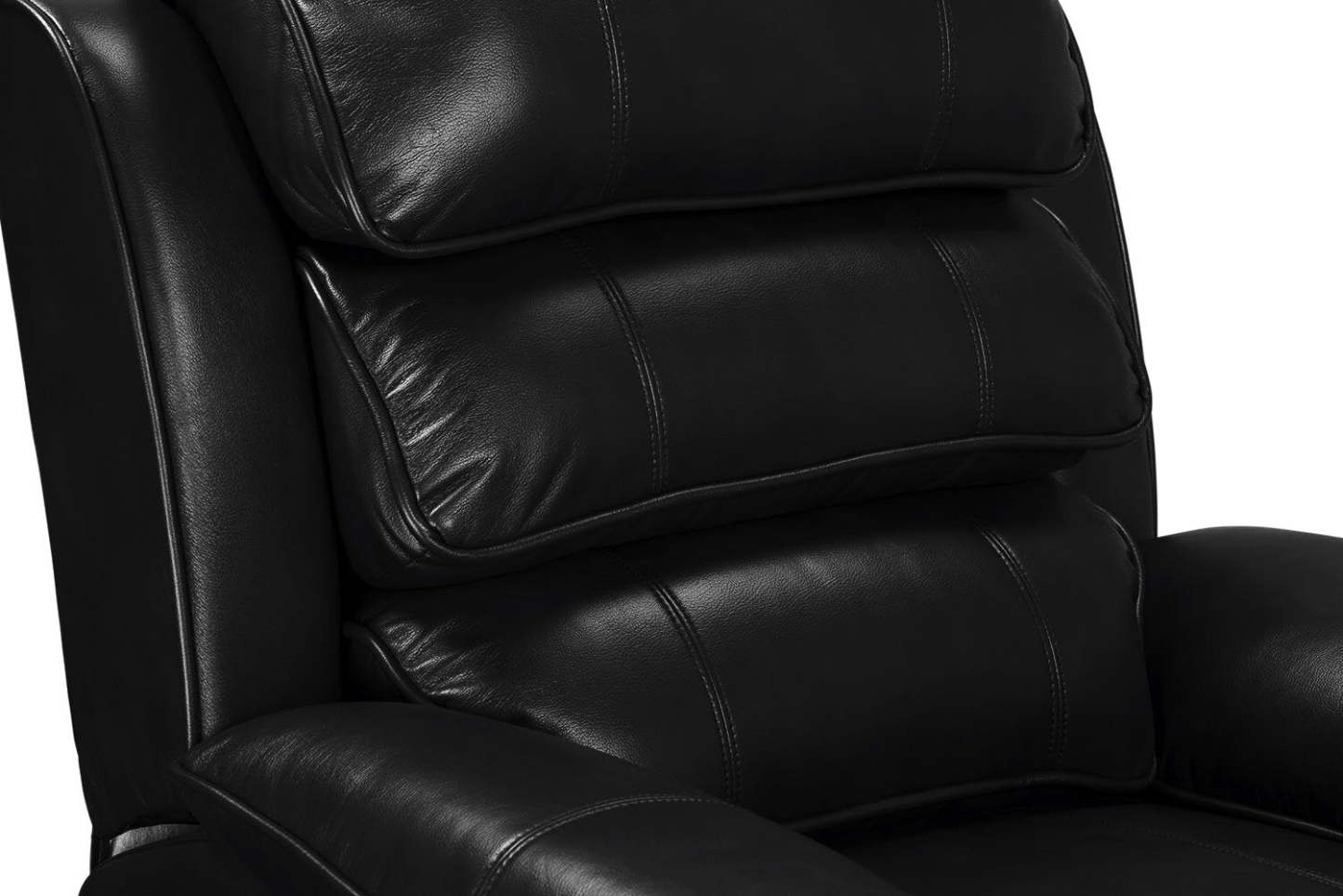 Adam 34.45 Fauteuil inclinable coulissant en tissu d'apparence cuir - Noir | Fauteuil coulissant inclinable Adam de 34,45 po en tissu d'apparence cuir - noir