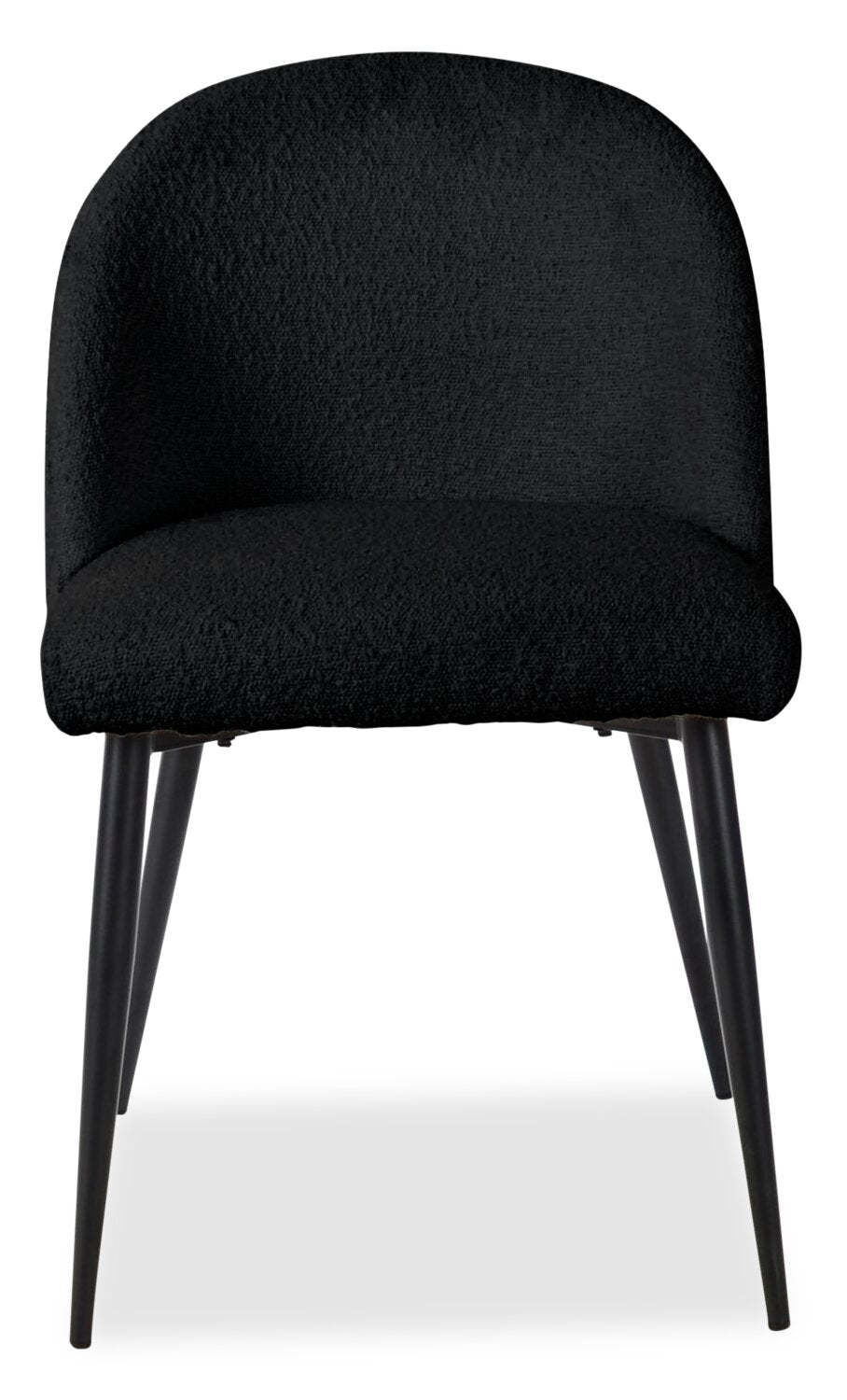 Chaise de salle à manger Bali avec tissu bouclé, métal - Noir | Chaise de salle à manger Bali en tissu bouclé et en métal - noire