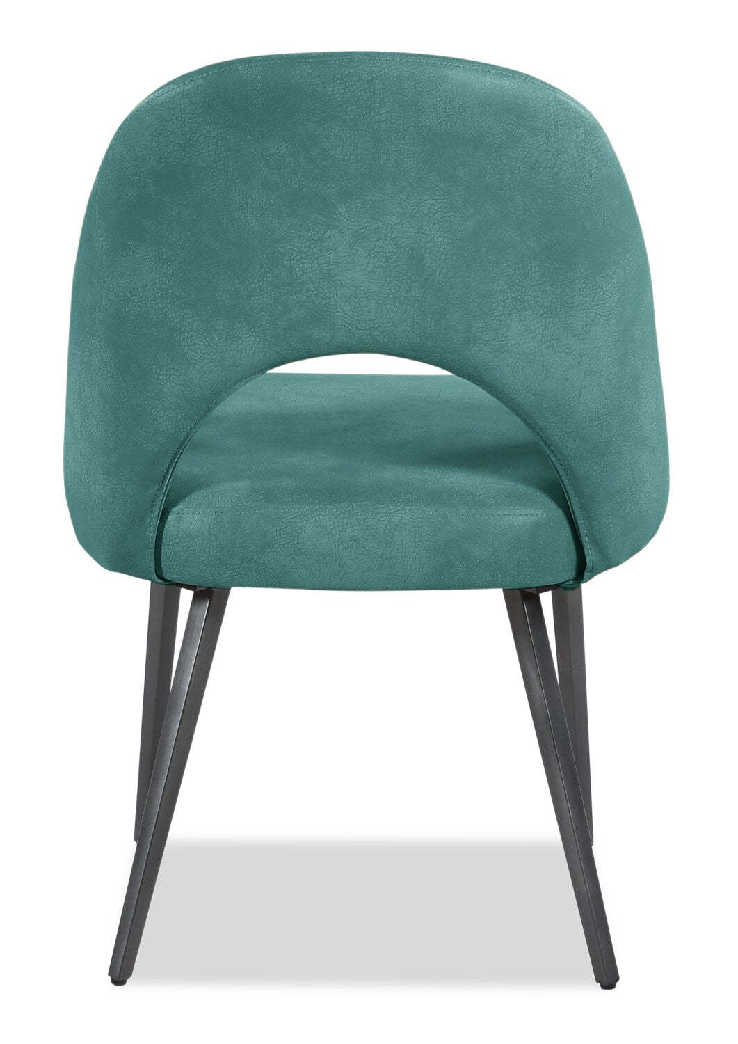 Chaise de salle à manger Bay de Kort & Co. en tissu de cuir végétalien et en métal - turquoise