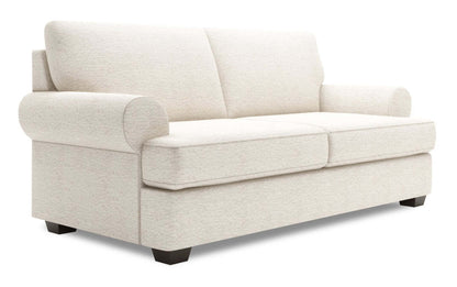 Fabriqué au Canada Canapé Personnalisable Roll 76 Tissu Chenille Taille Condo Canapé avec Accoudoirs Roulés - Beige Sable de Luxe | Canapé Roll de Sofa Lab de 76 po de format condo fabriqué au Canada en tissu de chenille - beige Sable de Luxe | RO093093
