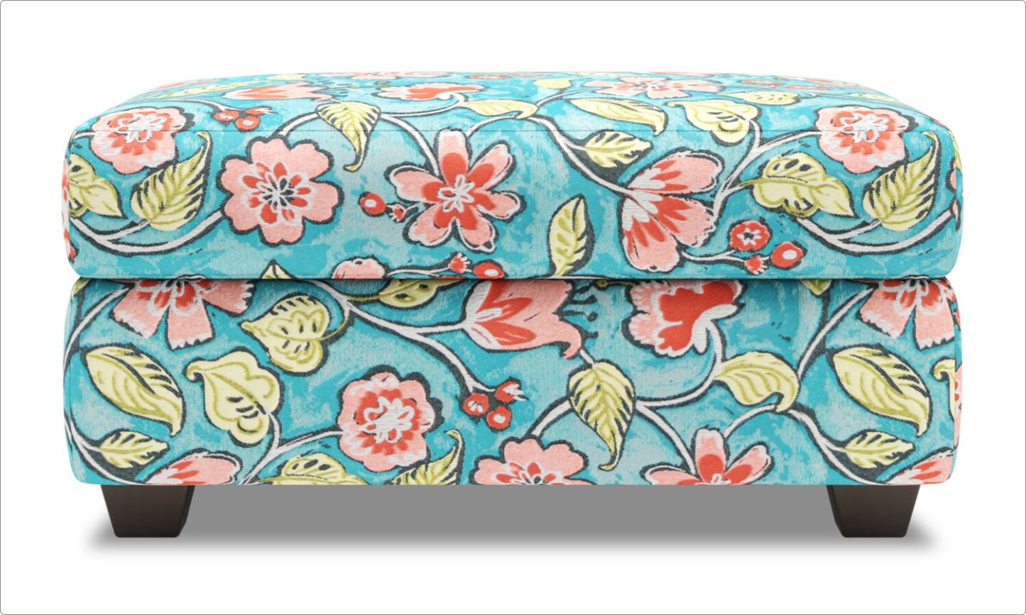 Fabriqué au Canada Pouf de rangement personnalisable The Trunk 39 en tissu - Malibu multicolore | Pouf de rangement The Trunk de Sofa Lab de 39 po fabriqué au Canada en tissu - Malibu multicolore | TRUN1144