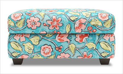 Fabriqué au Canada Pouf de rangement personnalisable The Trunk 39 en tissu - Malibu multicolore | Pouf de rangement The Trunk de Sofa Lab de 39 po fabriqué au Canada en tissu - Malibu multicolore | TRUN1144