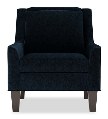 Fauteuil d’appoint club Sofa Lab personnalisable 29 po en tissu de chenille avec pattes en bois - bleu Luxury Indigo | Fauteuil d’appoint club Sofa Lab de 29 po fabriqué au Canada en tissu de chenille avec pattes en bois - bleu Luxury Indigo | CLUB3193