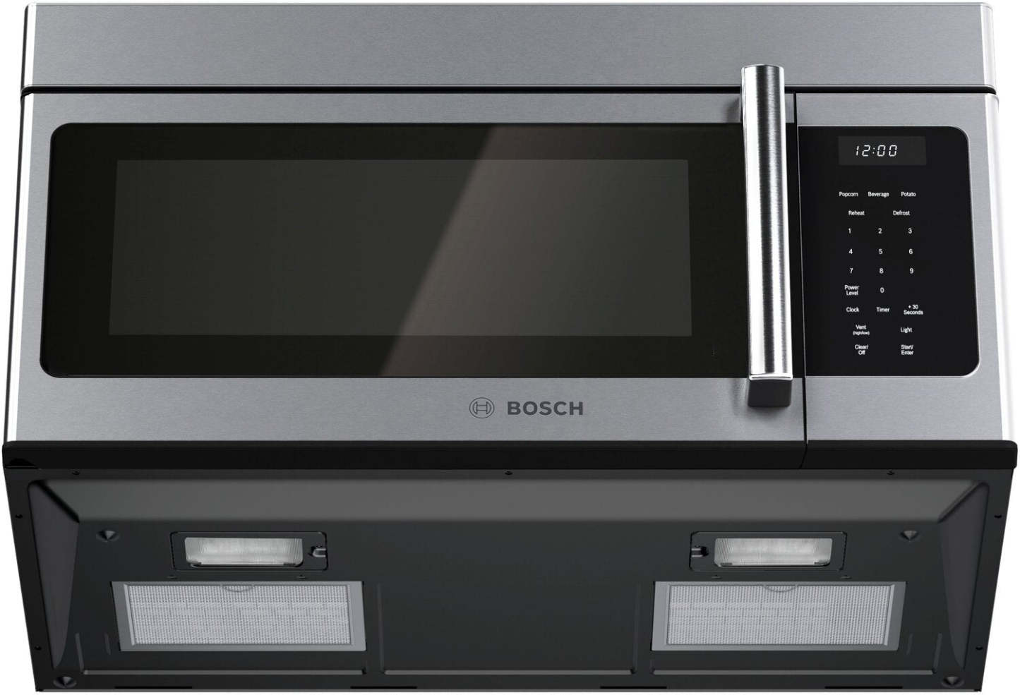 Bosch 300 Series 1,6 pi³ Quatre à micro-ondes à hotte intégrée de 300 CFM - Acier inoxydable - HMV3054C | Quatre à micro-ondes à hotte intégrée Bosch de série 300 de 1,6 pi³ et de 300 pi³/min - HMV3054C | HMV3054S