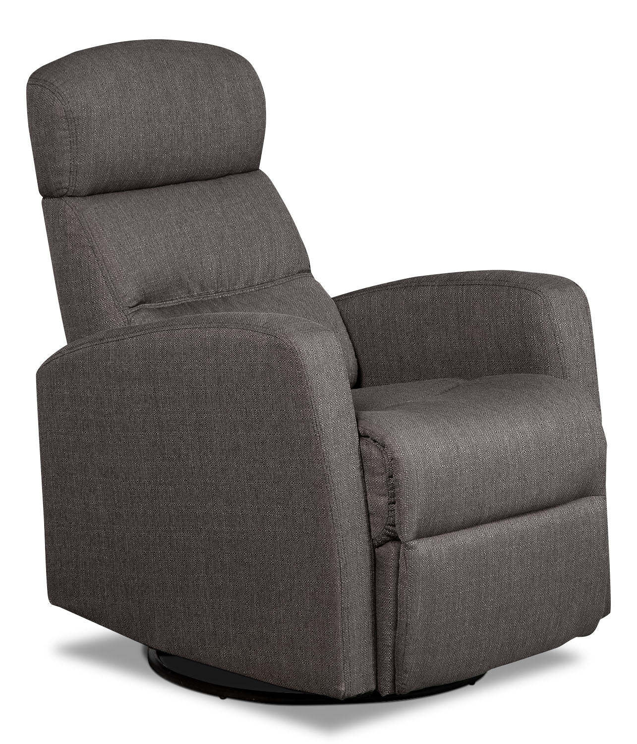 Fauteuil inclinable et berçant pivotant en tissu d'apparence lin Penny 29.1 - Gris | Fauteuil pivotant, berçant et inclinable Penny de 29,1 po en tissu d'apparence lin - gris