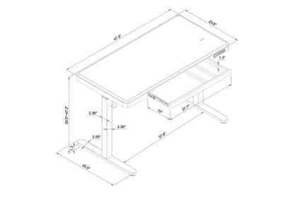 Bureau Loft 47,24" à hauteur réglable avec rangement et recharge sans fil - Naturel | Bureau Loft de 47,24 po à hauteur réglable avec rangement et recharge sans fil - naturel