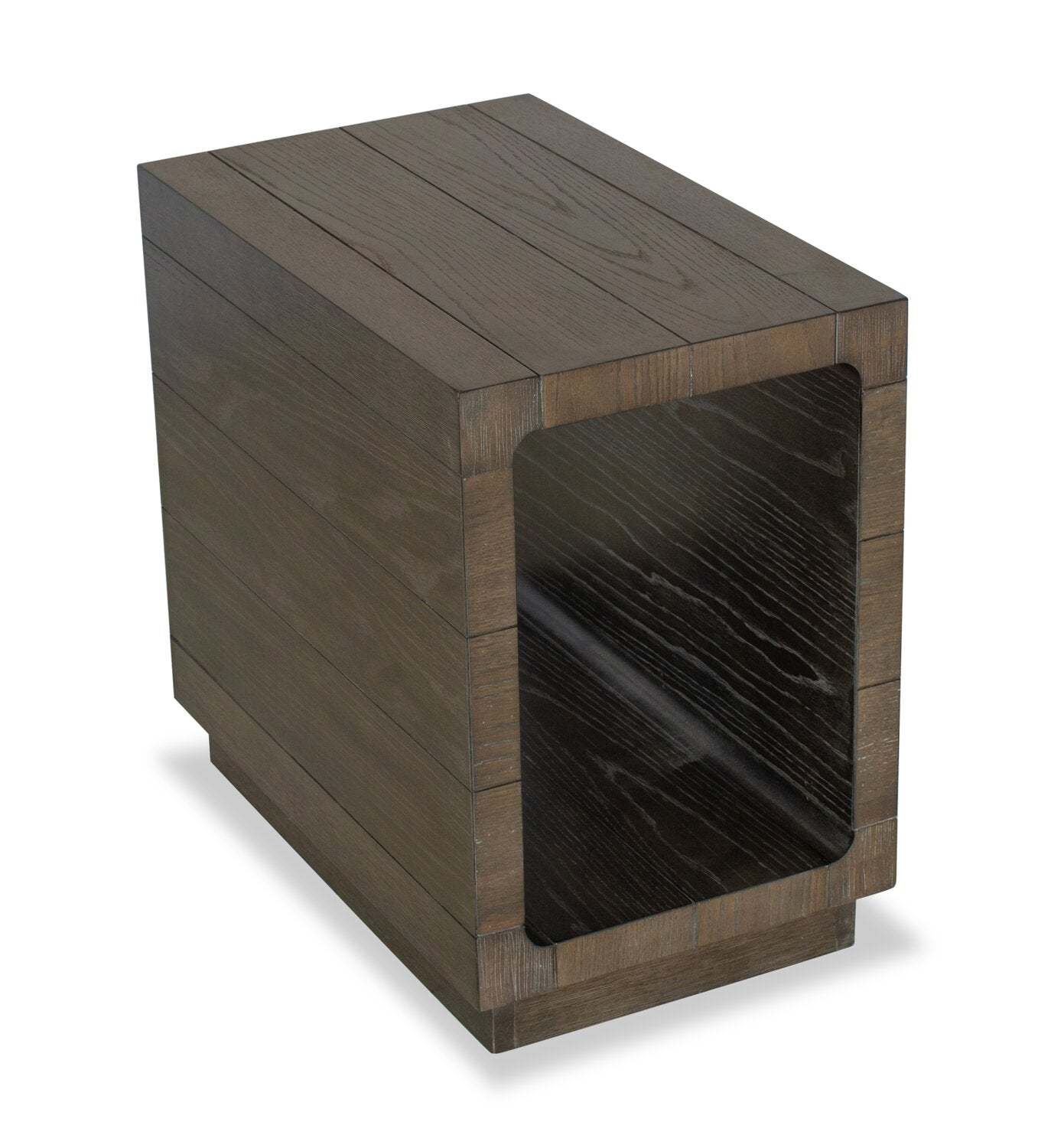 Avalon 16” Table de fauteuil moderne en bois massif avec tablette - brune