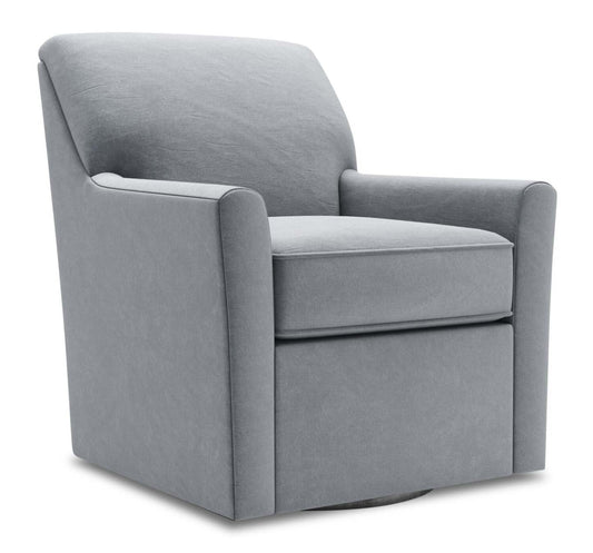 Fauteuil d’appoint pivotant personnalisable Sofa Lab de 31 po fabriqué au Canada en tissu - velours gris | SWIV2888