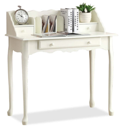 Bureau de style Queen Anne Samantha 36 - Blanc|Bureau de style Queen Anne Samantha de 36 po - blanc