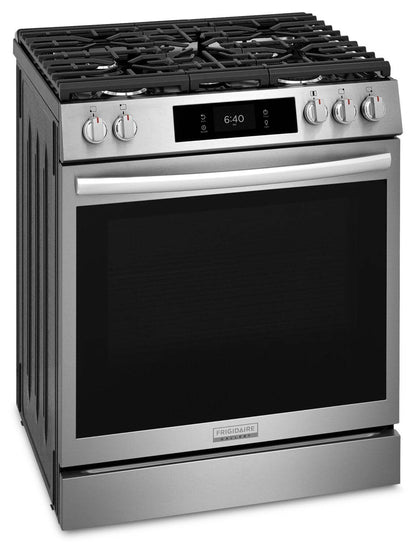 Cuisinière à gaz Frigidaire Gallery de 6 pi³ avec pizza cuite sur pierre - acier inoxydable Smudge-ProofMD - GCFG3070BF