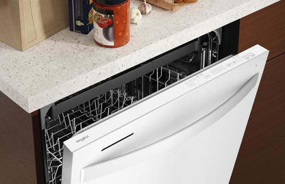 Lave-vaisselle encastré Whirlpool de 24 po et de 47 dBA avec commandes sur le dessus et 3e panier - Blanc - WDT750SAKW | Whirlpool 24 47 dBA Built-In Top-Control Dishwasher with Third Rack - White - WDT750SAKW