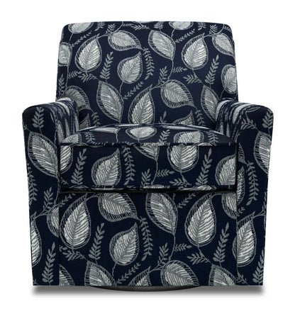 Fauteuil d’appoint pivotant personnalisable Sofa Lab de 31 po fabriqué au Canada en tissu - Midnight multicolore | SWIV1147