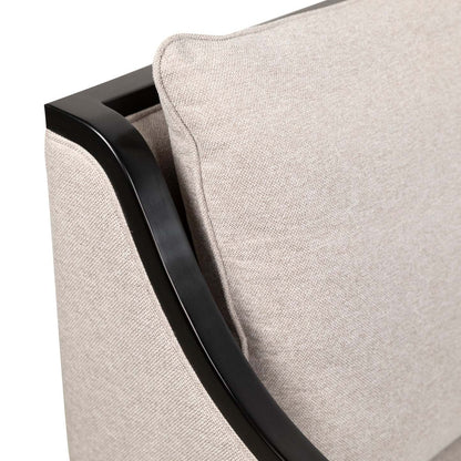 Posh 28.14 Fabric Accent Chair with Removable Back and Seat Cushions and Wood Legs - Beige | Fauteuil d’appoint Posh de 28,14 po en tissu avec coussins de dossier et de siège amovibles et pattes en bois - beige