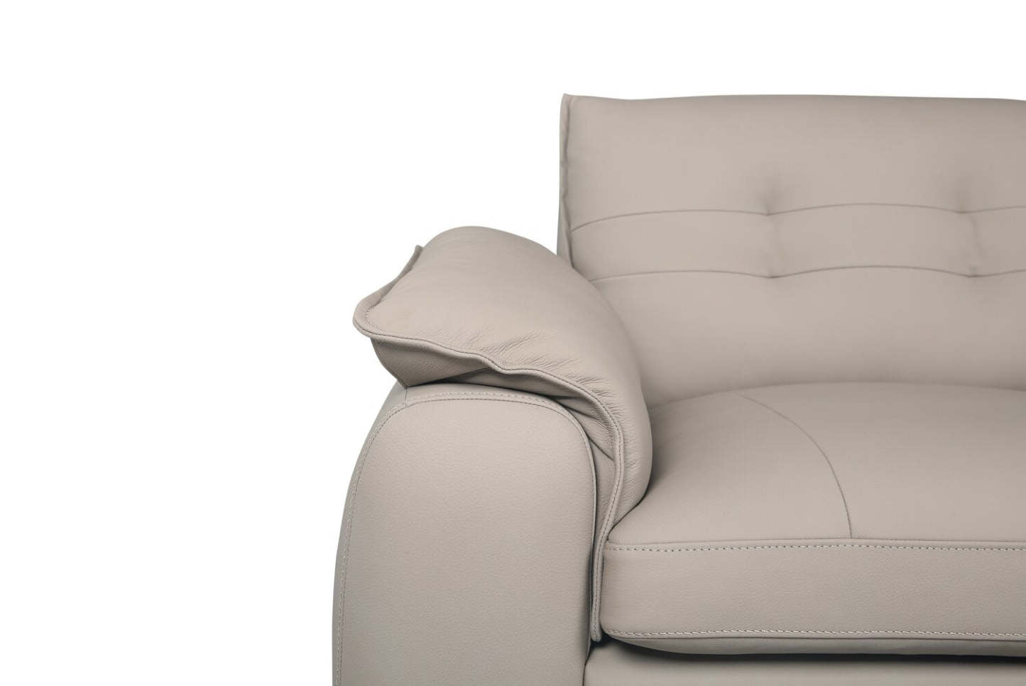 Raya Modular 5-Piece Right-Facing Genuine Leather Sectional with Storage Console and Wood Legs - Stone Beige | Canapé sectionnel modulaire de droite Raya 5 pièces en cuir véritable avec console de rangement et pieds en bois - beige pierre