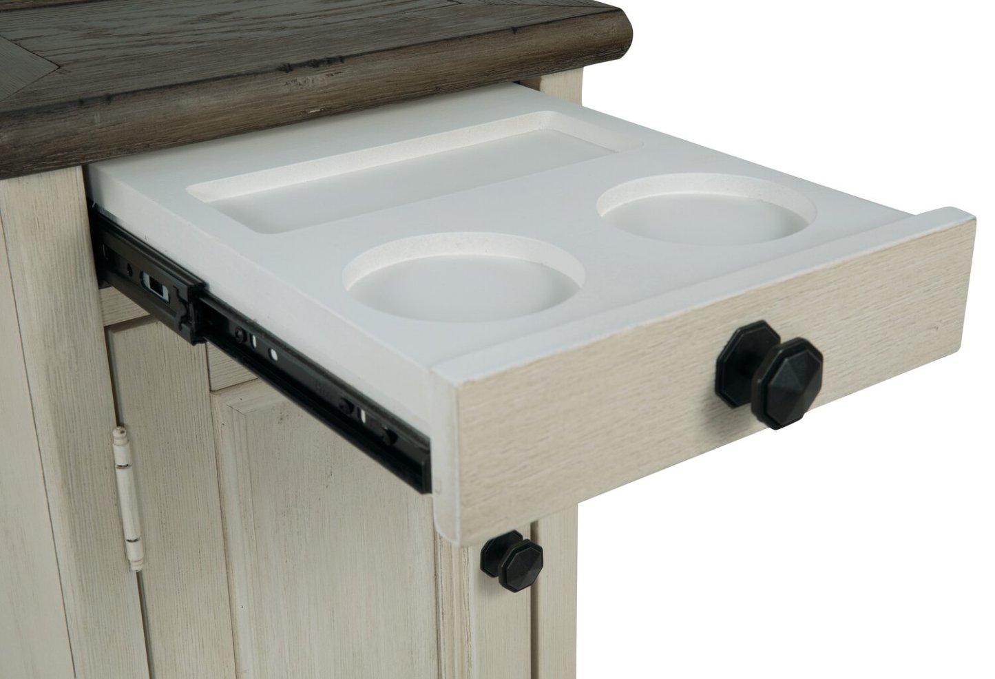 Colby 14 Rustic Chairside Table with Storage - Two Tone Wood|Table de fauteuil rustique Colby de 14 po avec rangement - bois deux teintes