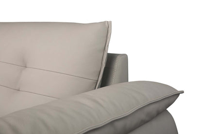 Raya Modular 5-Piece Right-Facing Genuine Leather Sectional with Storage Console and Wood Legs - Stone Beige | Canapé sectionnel modulaire de droite Raya 5 pièces en cuir véritable avec console de rangement et pieds en bois - beige pierre