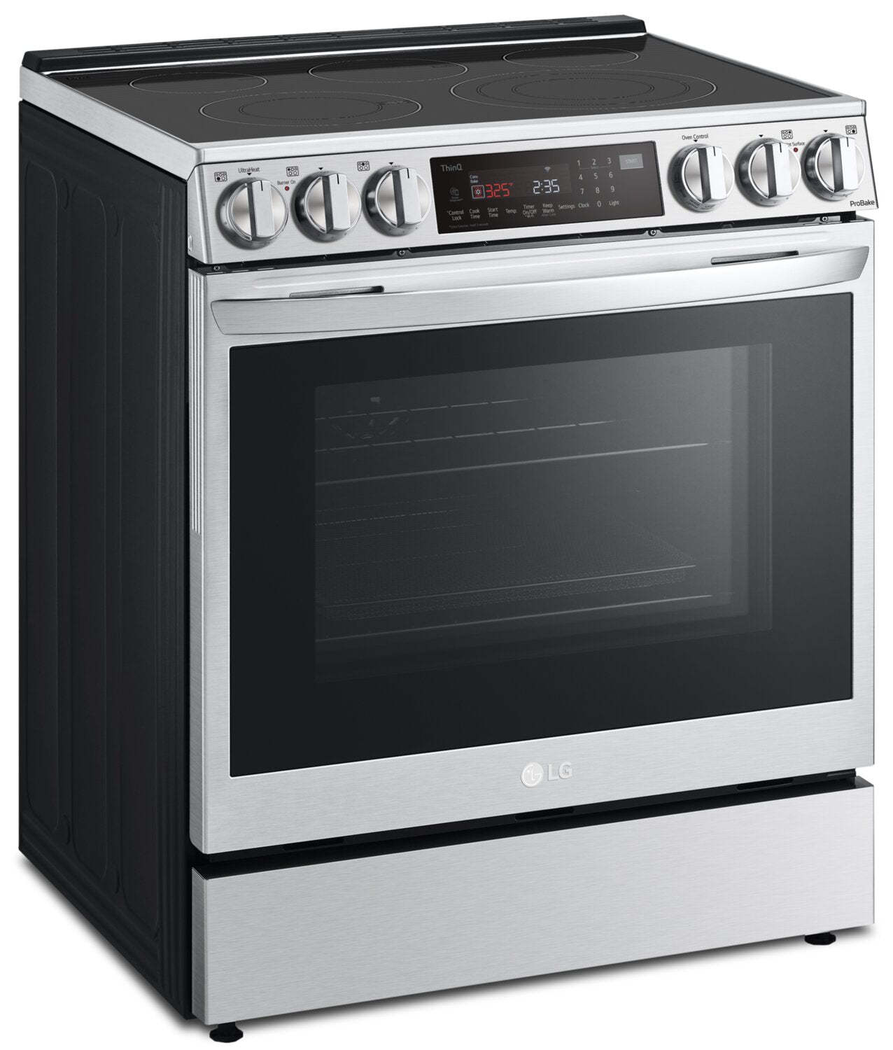 Cuisinière électrique intelligente LG de 6,3 pi³ avec friture à air et convection ProBake Convection® - Acier inoxydable résistant aux taches…