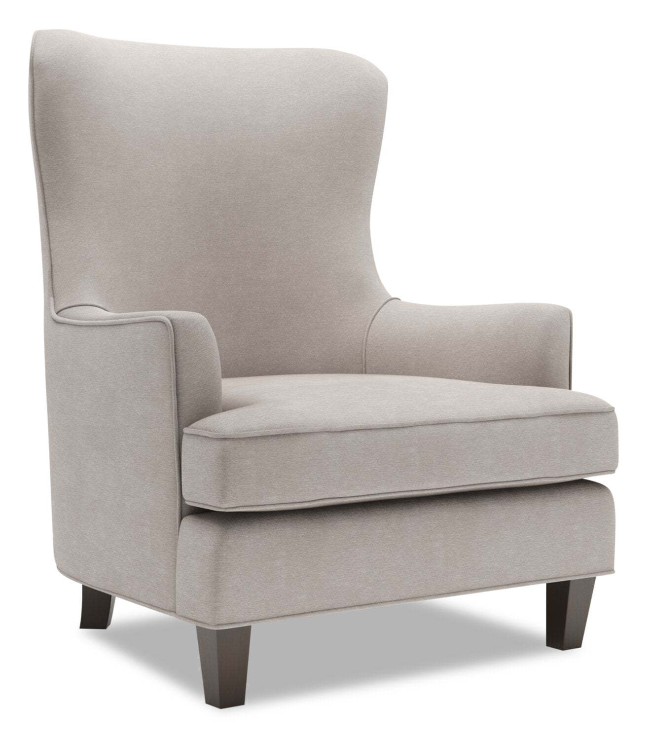 Made in Canada Sofa Lab Fauteuil d’appoint à oreilles personnalisable 32 po en tissu d’apparence lin - gris Pax Slate | Fauteuil d’appoint à oreilles Sofa Lab de 32 po fabriqué au Canada en tissu d’apparence lin - gris Pax Slate | WING3049