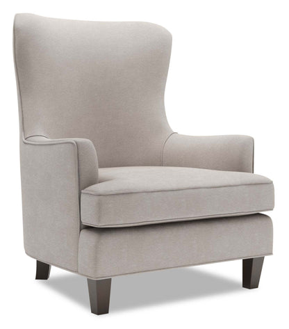 Made in Canada Sofa Lab Fauteuil d’appoint à oreilles personnalisable 32 po en tissu d’apparence lin - gris Pax Slate | Fauteuil d’appoint à oreilles Sofa Lab de 32 po fabriqué au Canada en tissu d’apparence lin - gris Pax Slate | WING3049