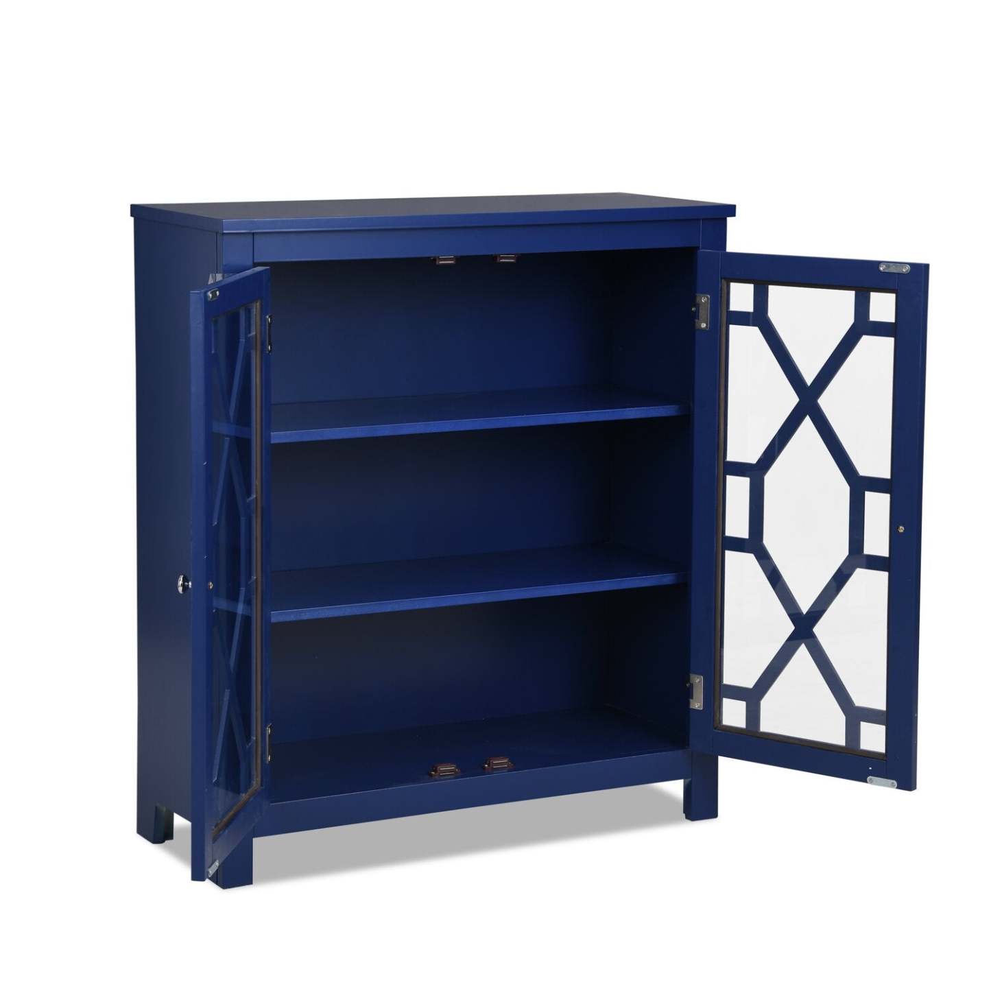 Armoire décorative Clary 31,5 avec portes en verre - Marine|Armoire décorative Clary de 31,5 po avec portes en verre - bleu marine