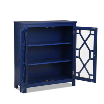 Armoire décorative Clary 31,5 avec portes en verre - Marine|Armoire décorative Clary de 31,5 po avec portes en verre - bleu marine