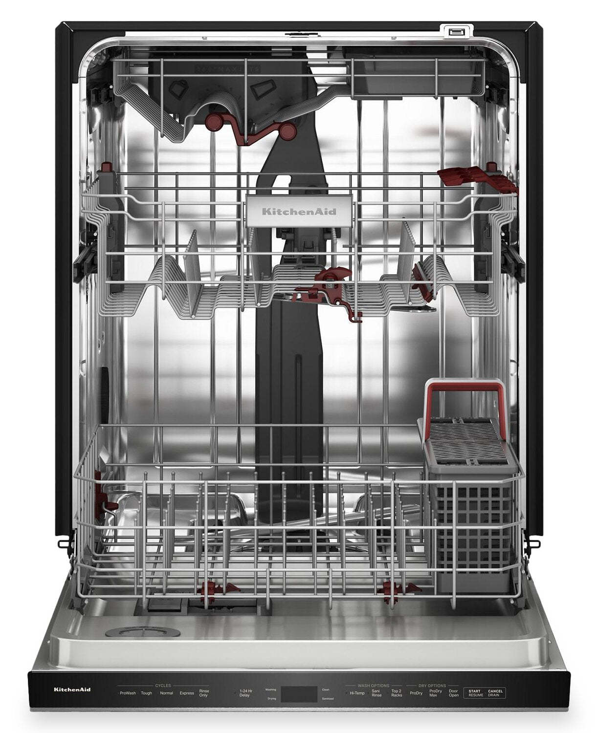 Lave-vaisselle KitchenAid de 24 po et de 44 dBA et troisième panier 360° Max JetsMC - acier inoxydable avec fini PrintShieldMC - KDPS724SPS